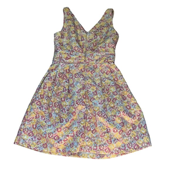 Zac Posen For Target Floral V-Neck Dress Size junior 11 Pink/Yellow Polyester/Co - Picture 11 of 11